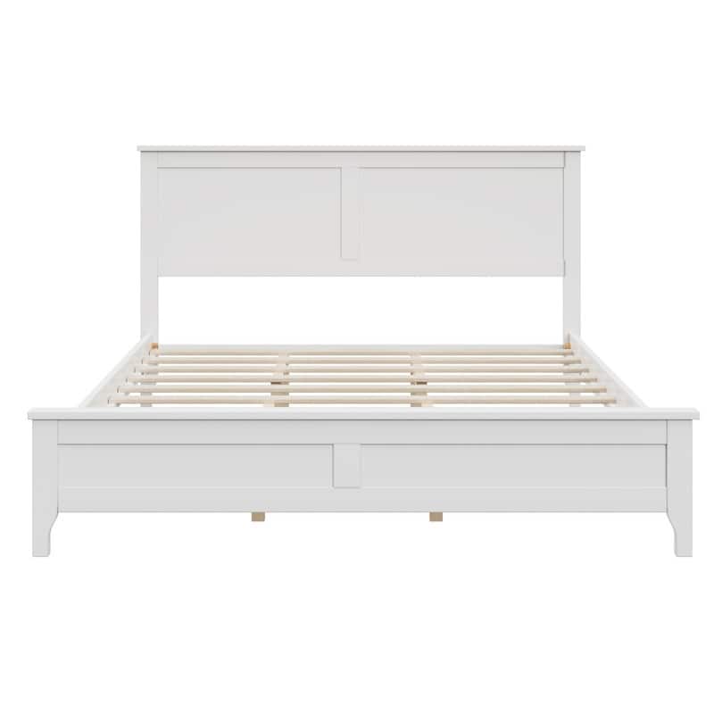 Modern Solid Wood Queen Size Platform Bed