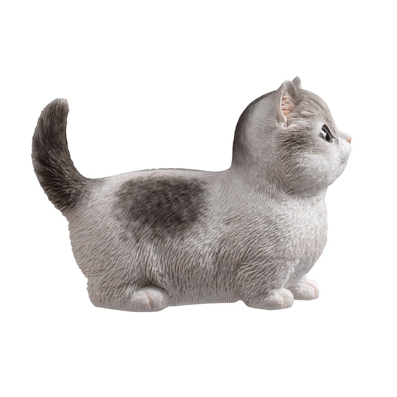 Sitting Cat Kitten Outdoor Garden Statue - 8"