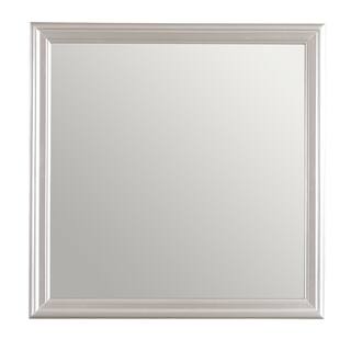 Wooden Framed Square Dresser Wall Mirror - 38" - Silver Champagne