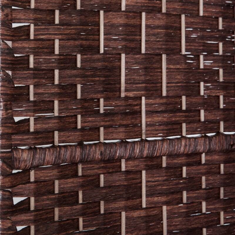 HomCom 6' Tall Wicker Weave Six Panel Room Divider Privacy Screen - Chestnut Brown