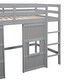 preview thumbnail 9 of 34, Twin Size Loft Bed with Built-in Storage Wardrobe & 2 Windows, Wooden Bed Frame w/Ladder & Safety Guardrail for Boys & Girls