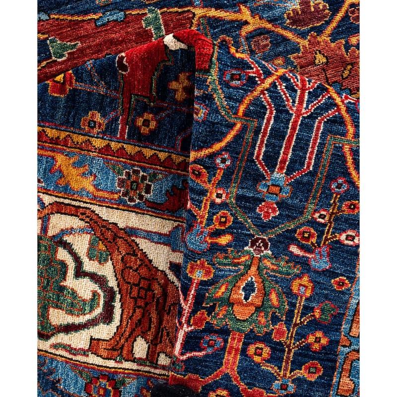 Serapi One-of-a-Kind Hand-Knotted Area Rug - Blue - 10' 0" x 13' 10"