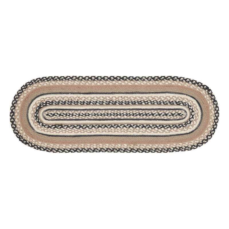 Sawyer Mill Charcoal Creme Jute Oval Runner 13x36