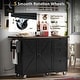 preview thumbnail 10 of 19, 54.5''W Farmhouse Mobile Kitchen Island with Power Outlet, Drop Leaf - Rolling Kitchen Cart with Storage for Dining Room