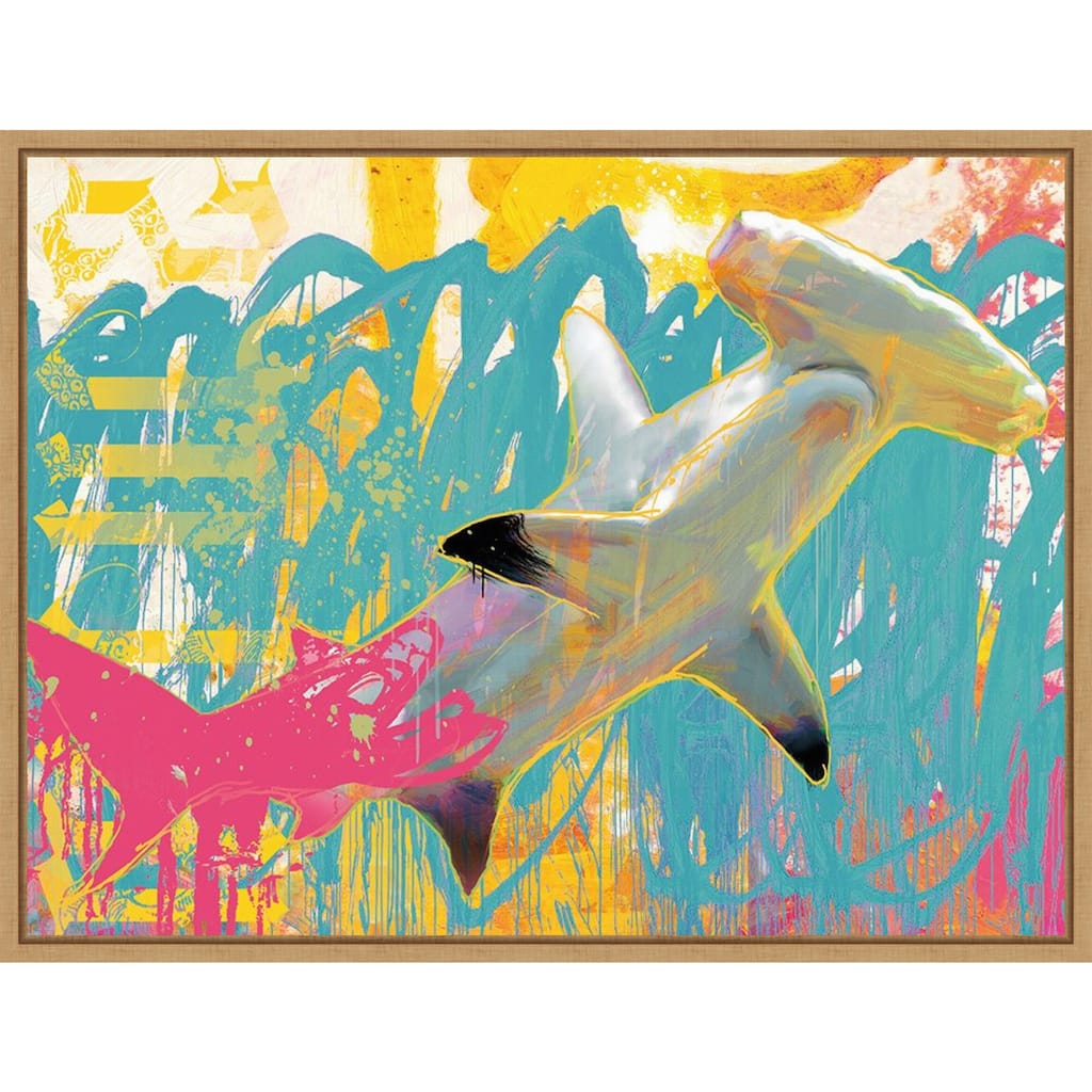 Amanti Art Swim by Porter Hastings Framed Canvas Wall Art Print - Sylvie Maple