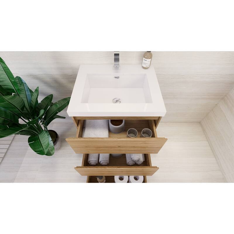 Aron 24'' Freestanding Vanity with Reinforced Acrylic Sink