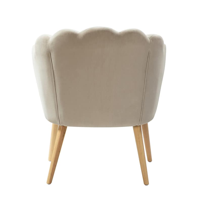 Eleanora Morden Scalloped Velvet Arm Chair with Tufted Back by HULALA HOME