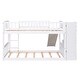 preview thumbnail 6 of 16, Elegant Stairway Twin over Twin Bunk Bed with Two Drawers, Convertible Ladder and Slide, Save Space or Split Into 2 Beds, White