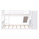 preview thumbnail 24 of 25, Stairway Twin Over Twin Bunk Bed with Stairs Cabinet, Built-in Ladder and Safety Guardrails, Floor Bed Storage Platform Bed