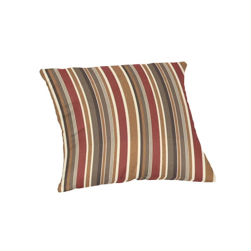 Sunbrella® Stripe Fabric 1-Piece Indoor/Outdoor Square Throw Pillow, 18"W x 18"L, Dolce Oasis - Brannon Redwood