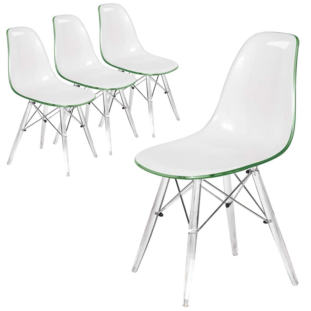 Crescro Dining Chair in Acrylic with Eifel Legs Design Banquet Side Chair (Set of 4) for Indoor and Outdoor - 32" Height