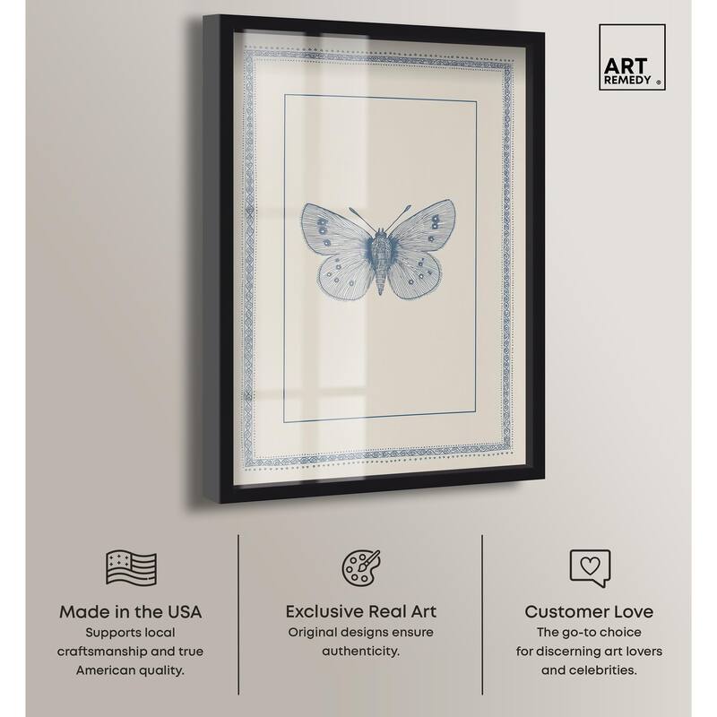 Blue Butterfly I Shadowbox by Art Remedy