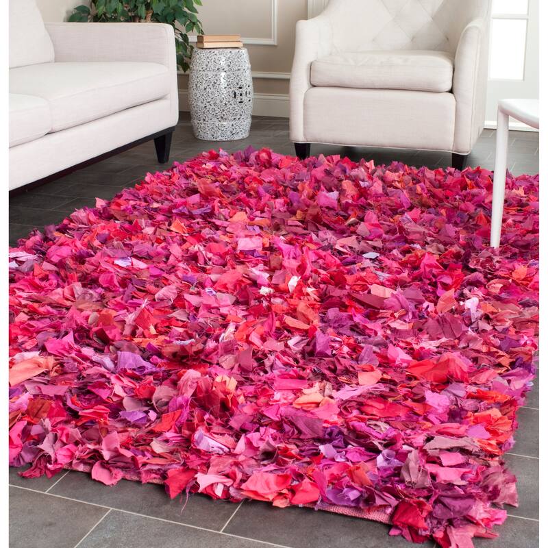 SAFAVIEH Handmade Rio Shag Chihoko 3.5-inch Extra Thick Decorative Rug - 6' x 9' - Fuchsia/Multi