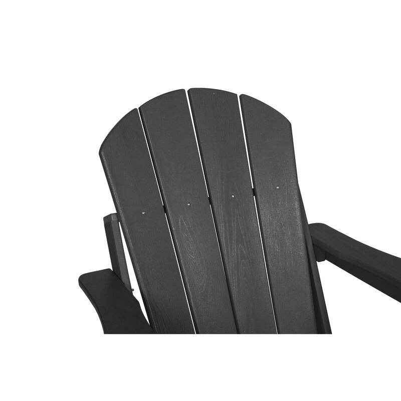 HDPE Folding Adirondack Chair with Dual Cup Holder - Composite Adirondack Chair with Wood Texture
