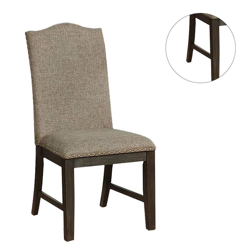 Set of 2 Dining Side Chair in Espresso and Warm Gray