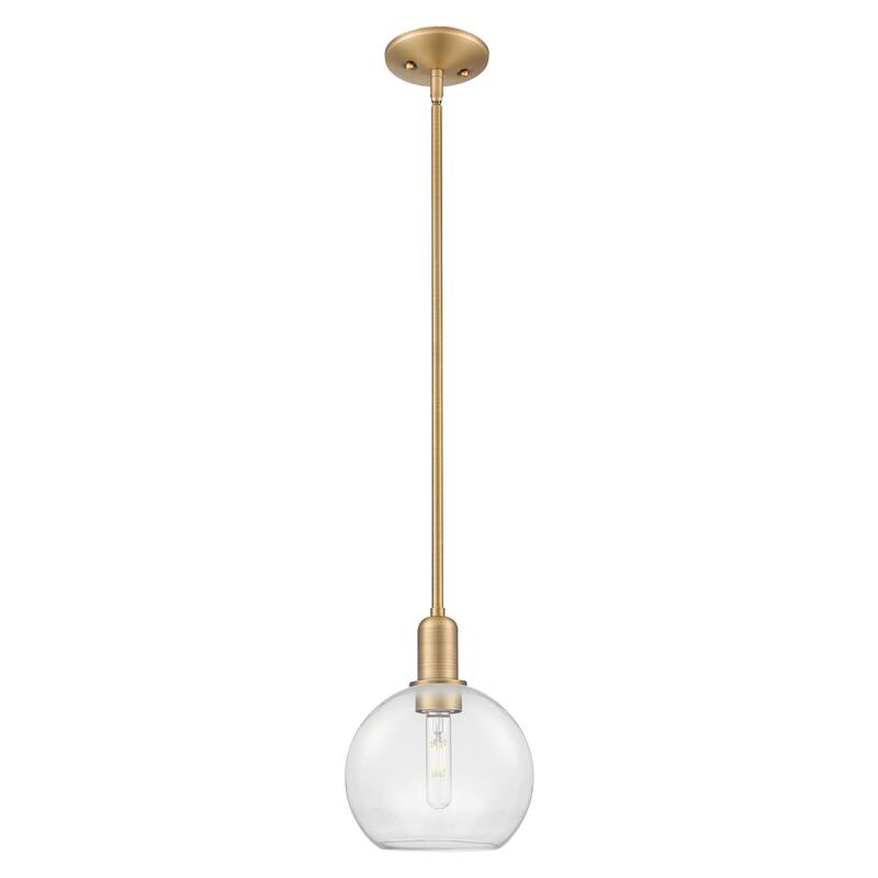 Innovations Lighting Endless Possibilities Arcadia - Athens - 1 Light 8" Stem Hung Mini Pendant - Clear/Brushed Brass