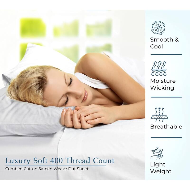 Royale linen 400 Thread Count Cotton Flat Sheet
