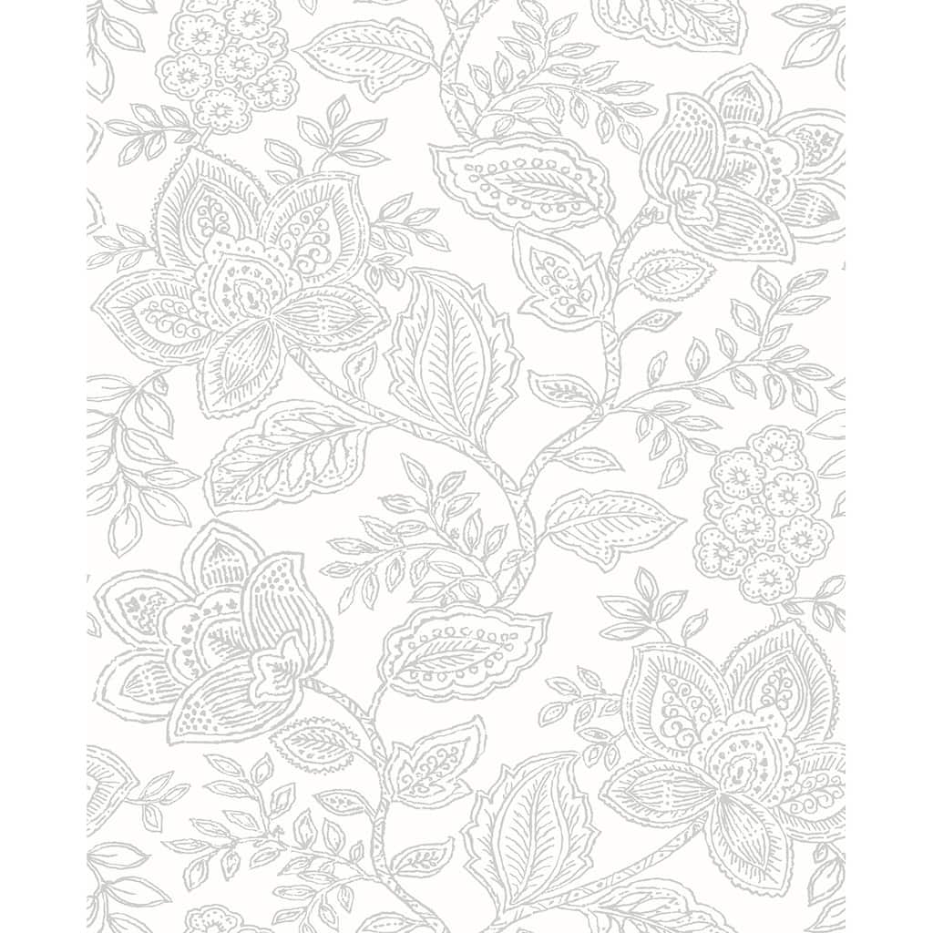A-Street Prints Larkin Grey Floral Wallpaper