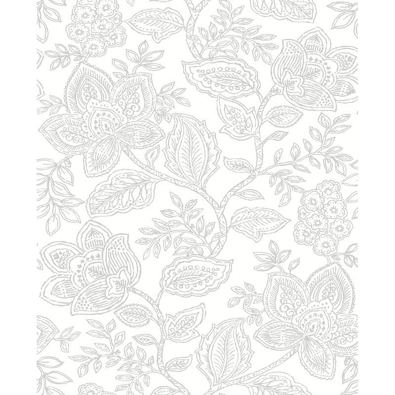 A-Street Prints Larkin Grey Floral Wallpaper