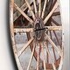 preview thumbnail 3 of 7, Designart 'Spanish Wooden Country Carriage Wheel' Oversized Farmhouse Wall CLock