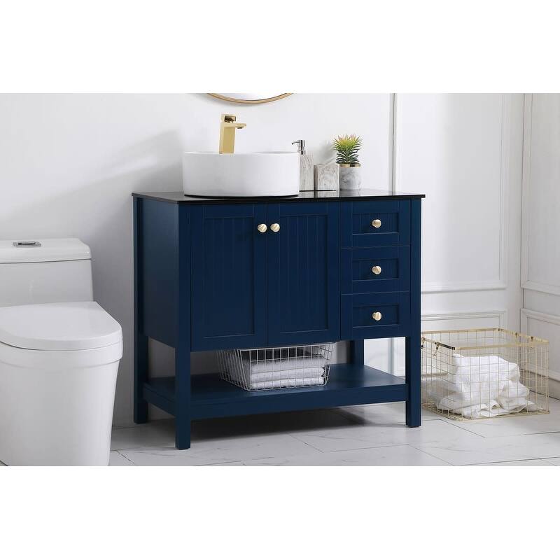 Elegant Lighting VF16236 Ralph 36" Free Standing Single Basin Vanity - Blue