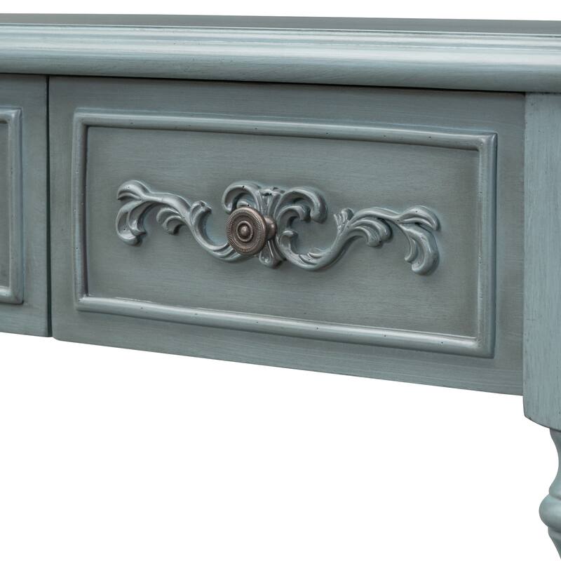 Modern Curved Console Table with 4 Drawers and 1 Shelf
