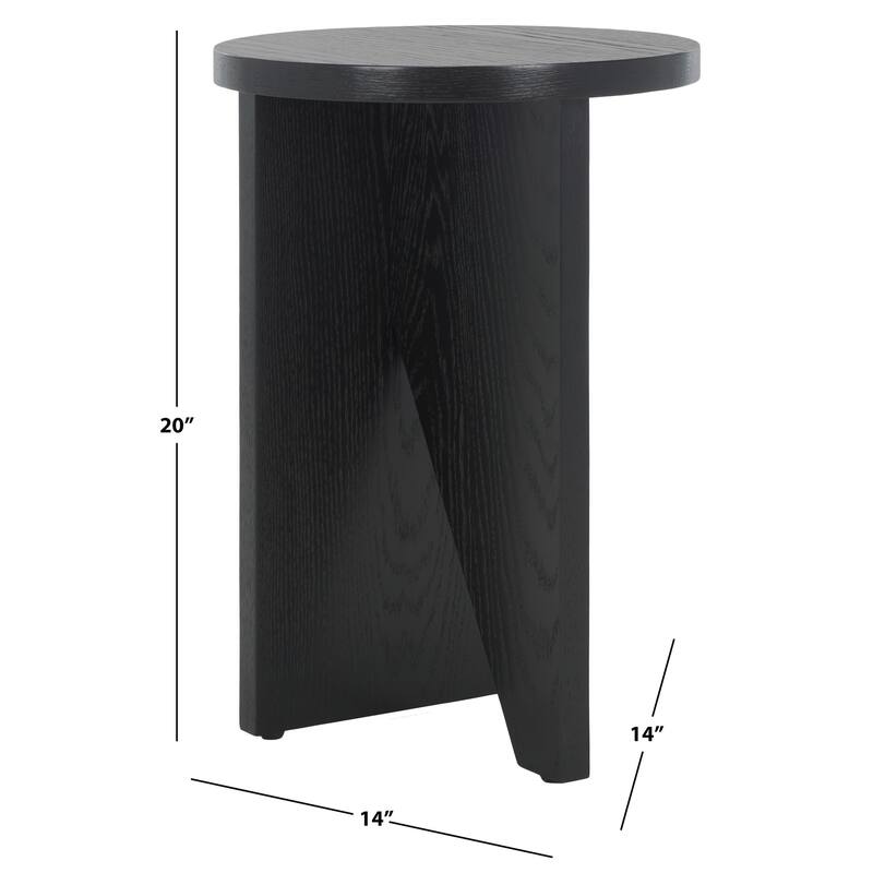 SAFAVIEH Couture Bonaclara Wood 2 Leg Table. - 14Wx14Dx20H - Black.