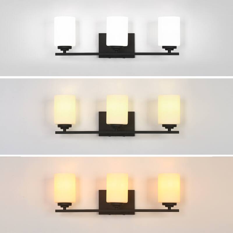 Modern Farmhouse 3-Light ORB Bathroom Vanity Light White Frosted Glass Wall Sconce - L 23" x W 6" x H 7.5"