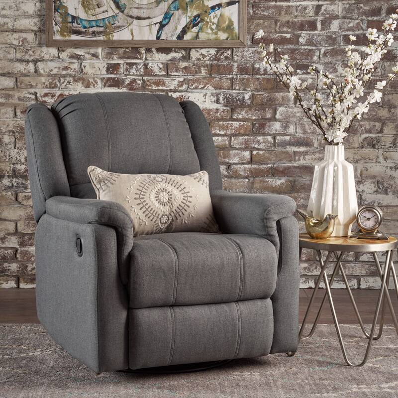 Jennette Fabric Swivel Gliding Recliner by Christopher Knight Home