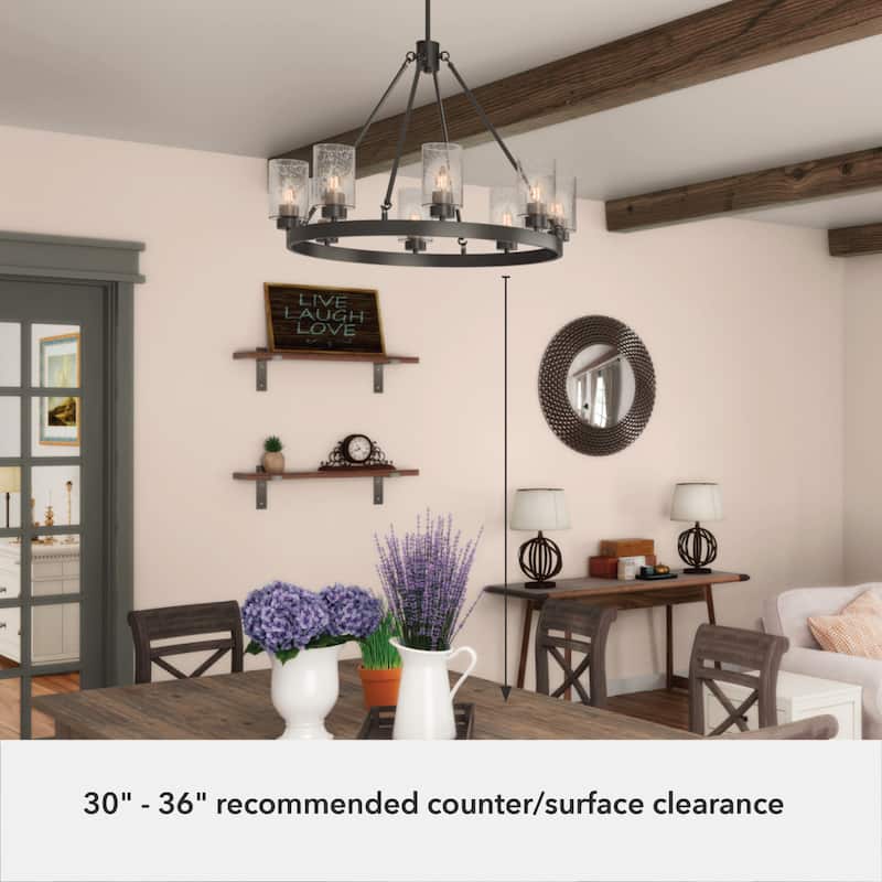 Hunter Hartland Wagon Wheel Chandelier - Dining Room, Kitchen, Entry - Modern Farmhouse, Industrial