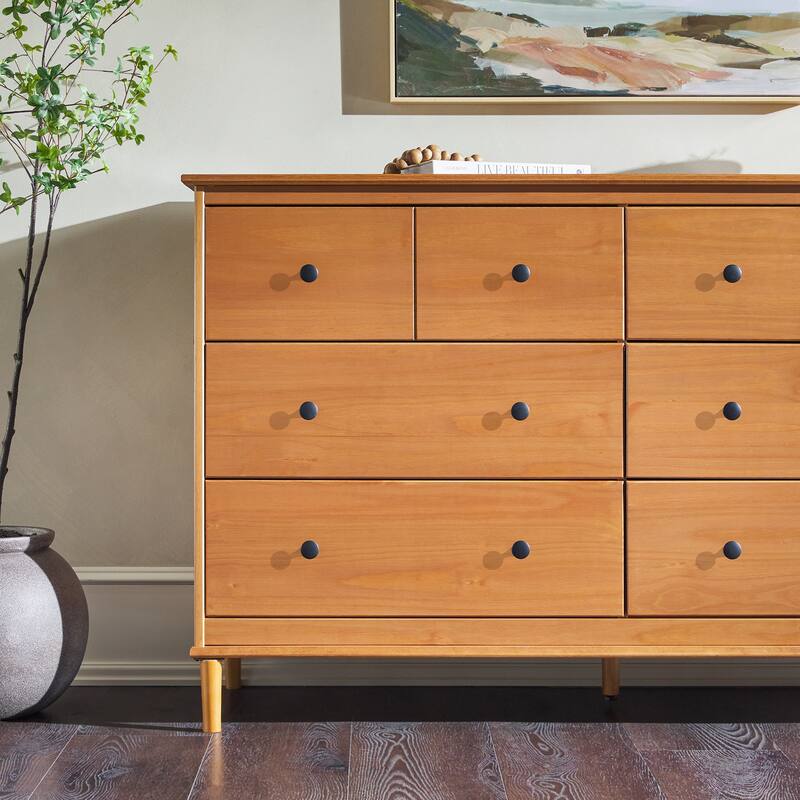 Walker Edison Bullrushes 6-Drawer Solid Wood Dresser