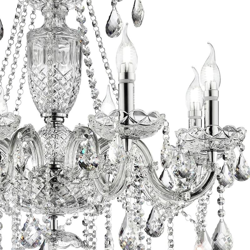 HomeRoots Candle Style Empire Transparent Glass Led Ceiling Light - 27.5' X '37' X '27.5