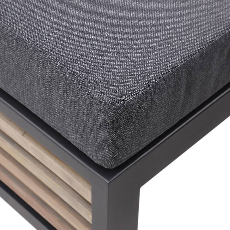 Cadora Teak Outdoor Ottoman with Custom Cover