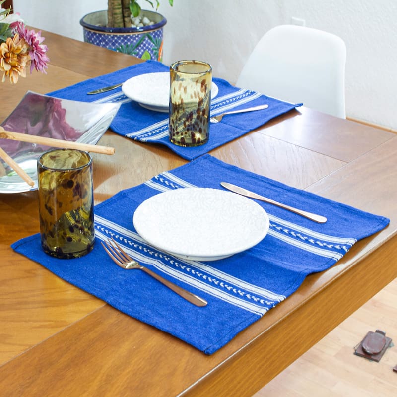 Novica Handmade Blue Delight Cotton Placemats (Pair)