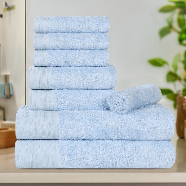 Superior Sierra Rayon From Bamboo Cotton Blend 8 Piece Bathroom
