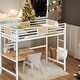 preview thumbnail 1 of 22, Twin Metal Loft Bed with Desk and Shelve White