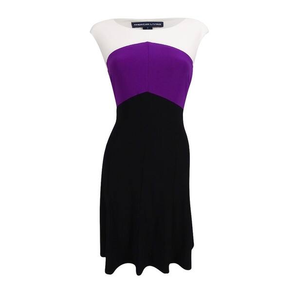Shop American Living Women S Colorblocked Jersey Dress 6 Black