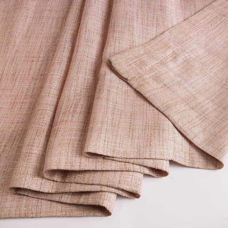 Exclusive Fabrics Raw Linen Weave Light Filtering Curtains for Bedroom & Living Room Curtains Pair - 2 Panel Drapes