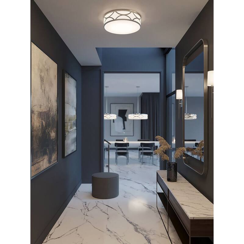 AFX Lake LED Flush Mount - Painted Nickel - 30-Inch