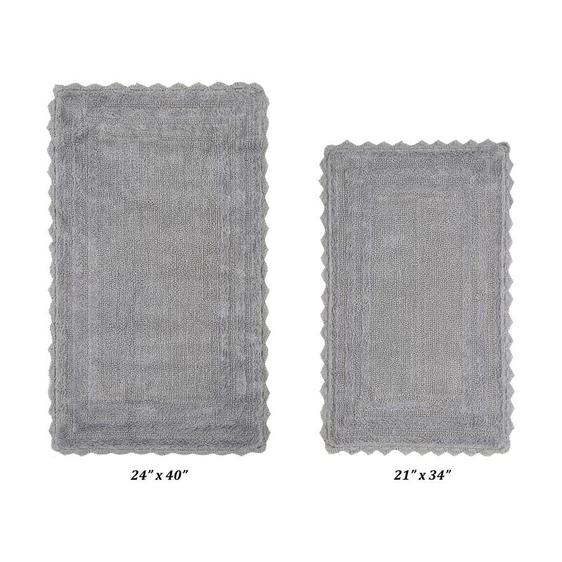 Better Trends Bath Rugs Set 100% Cotton Soft & Water Absorbent Tufted Bathroom Rug for Shower, Sink Bath Mats Lilly Crochet