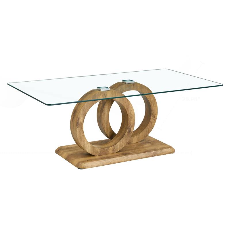 Stylish MDF Coffee Table with Glass Top for Versatile Living Spaces