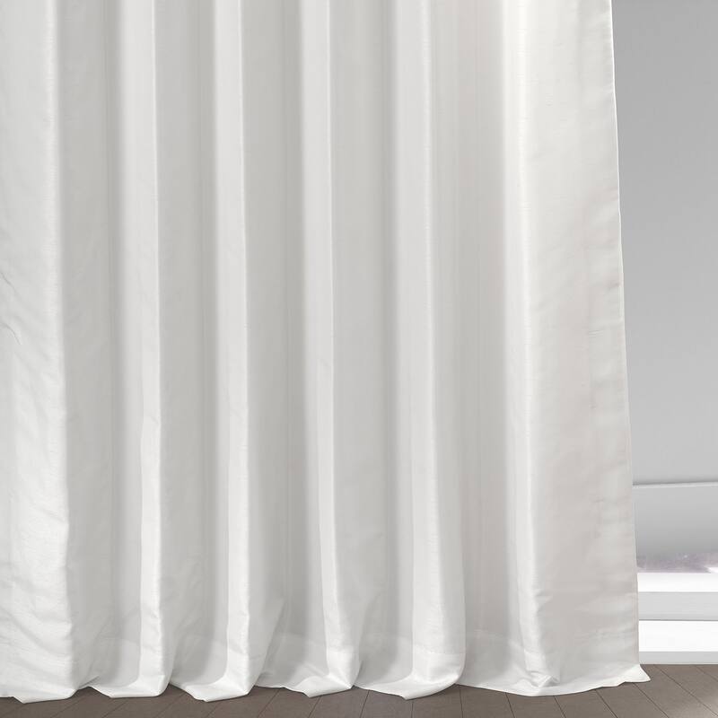 Exclusive Fabrics Blackout Textured Faux Dupioni Silk Curtains (1 Panel) - Luxurious Elegance and Superior Light Control