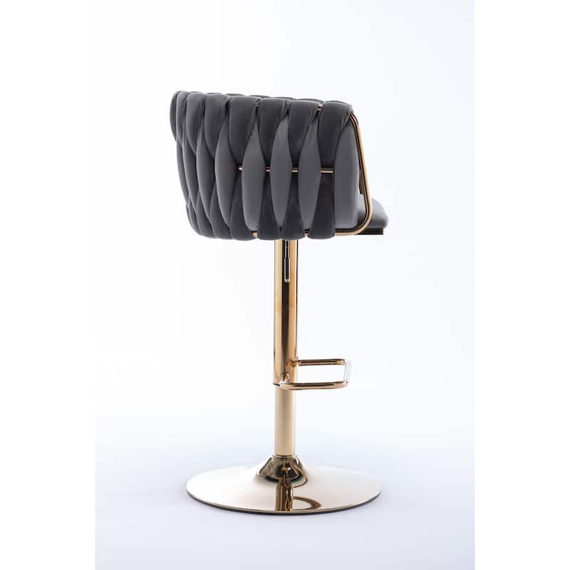 Counter Height Bar Stools Set of 2, Swivel Armless Chairs with Height Adjustable, Kitchen Island Chairs with Chrome Footrest