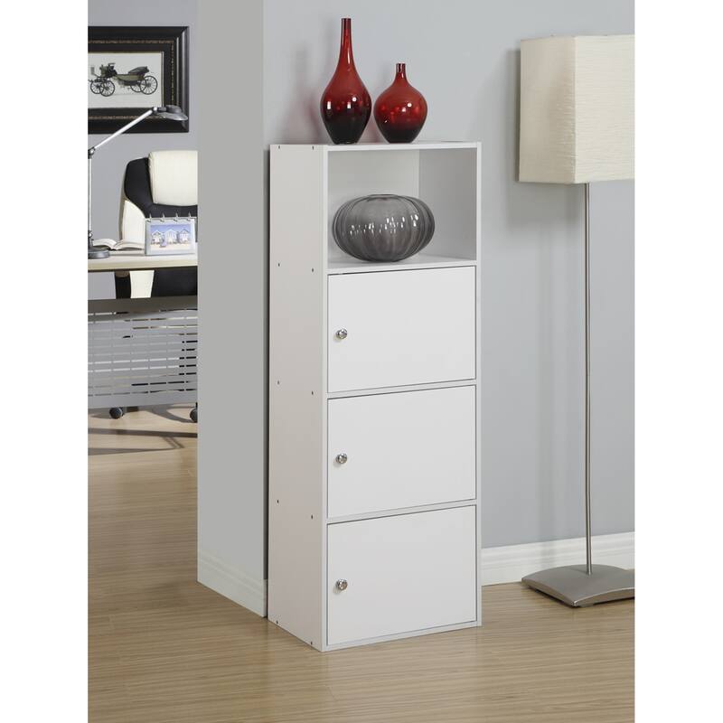 Convenience Concepts Xtra Storage 3 Door Cabinet with Shelf - White