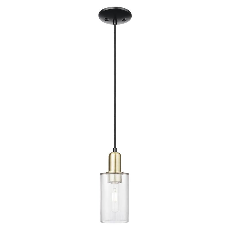 Innovations Lighting Endless Possibilities Arcadia - Clymer - 1 Light 4" Cord Hung Mini Pendant - Clear/Black Antique Brass