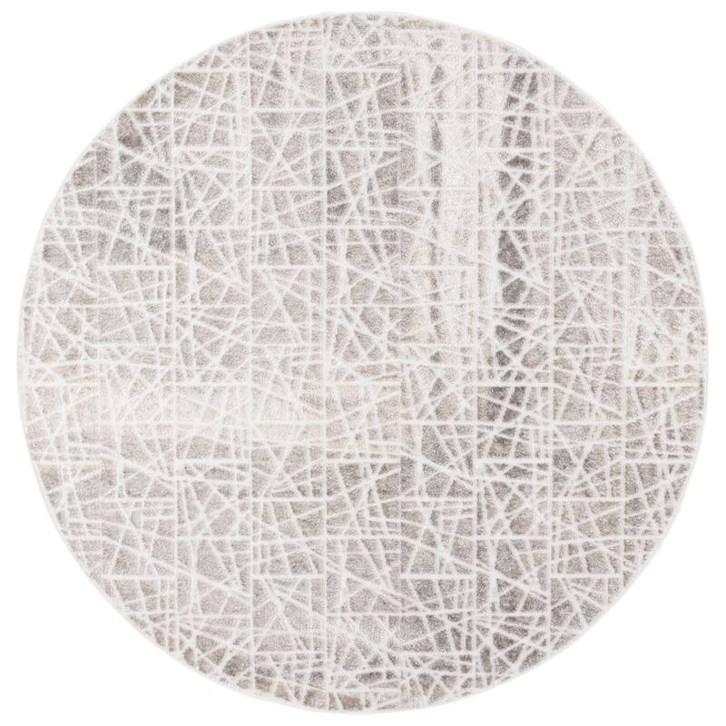 SAFAVIEH Maya Mucella Modern & Contemporary Jute Rug - 6'7" Round - Taupe/Grey