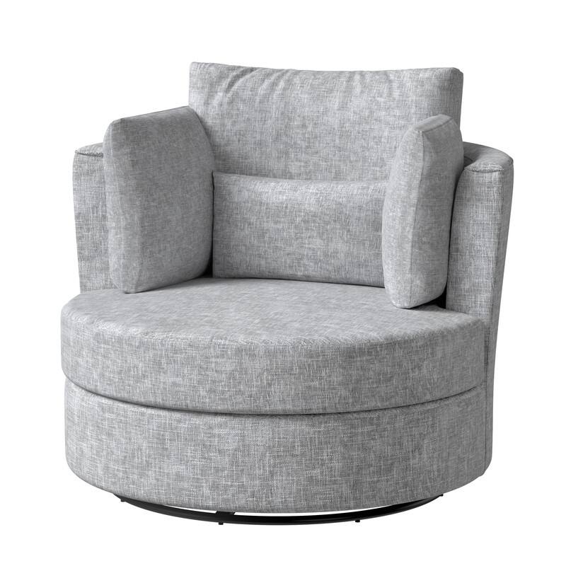 Chenille Swivel 34.7" Wide Soft Modern Upholstered Accent Chair