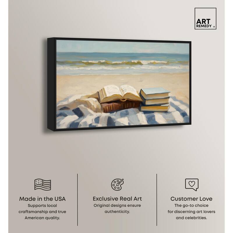Beach Reading Canvas by Art Remedy