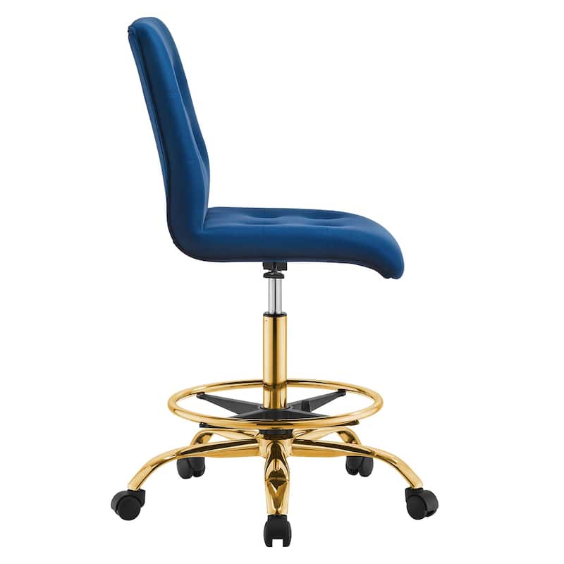 Prim Armless Performance Velvet Drafting Chair