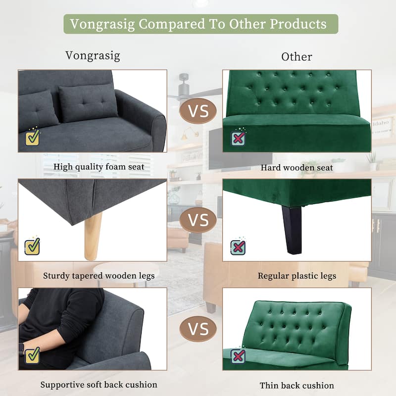 Futzca 47" Small Modern Loveseat Sofa